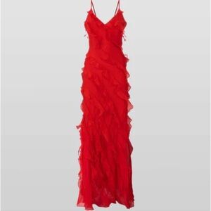 Rat & Boa Cecelia Dress Red Ruffle Maxi
